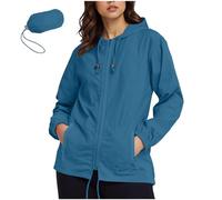 Mrat Women's Waterproof Jackets Raincoat Lightweight Zipper Rain Jacket Adjustable Hooded Windbreaker Windproof Pockets Outdoor Packable Coat S M L XL 2XL Cycling Running Athletic Hiking Travel Climb
