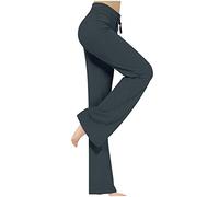 Mrat Yoga Leggings for Women UK High Waisted Workout Bootcut Trousers Modal Flares Leggings Drawstring Gym Sports Pants Running Tummy Control Slimming Opaque Buttery Trousers Ladies Stretching 3XL