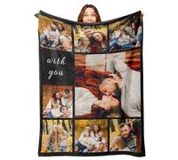 Mraxovid Custom Blankets with Photos Personalised Couples Blanket Gifts Customized Picture Blanket Memory Gifts Birthday Gift for Wife Husband Girlfriend Boyfriend, 76x125cm