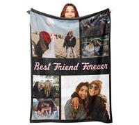 Mraxovid Custom Blankets with Photos Personalised Customized Friendship Blanket with Pictures Gifts Birthday Gift for Wife Husband Girlfriend Boyfriend,125x150cm