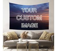 Mraxovid Custom Tapestry Personalized Backdrop with Photo Text Customized Wall Hanging for Wedding, Birthday, Father's Day, Mother's Day Gift, Bedroom Aesthetic - 80 x 60 in