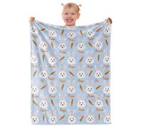 Mraxovid Personalised Baby Name Blankets With Rabbit Carrot, Custom For Kids, Boy Or Girl Blanket Gift, Newborn Toddler Gift