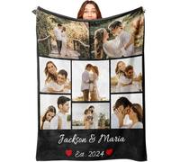 Mraxovid Personalised Blanket, Custom Blanket With Photo, Customised Photo Blankets Gifts for Adults Kids, Throw Gifts for Mum, Dad, Boyfriend, Girlfriend, 170x230cm