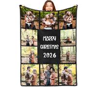 Mraxovid Personalised Blanket, Custom Photo Blanket for Adults Kids, Personalised Gifts for Mum, Dad, Boyfriend, Girlfriend, Pet, Family