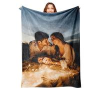 Mraxovid Personalised Blanket Custom Photos Blanket Memory Gift with Photo Text Collage Customized Blankets Gift Personalised Throw Blanket for Family Mom Dad Kids Wife Friends, 76x125cm