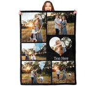 Mraxovid Personalised Photo Blanket Picture Collage Blanket Mothers Day Blankets Gifts for Mum Custom 6 Photo Memory Beautiful Throw for Family Birthday Wedding Gift 76x125cm