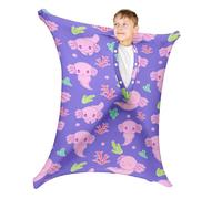 Mrazqev Axolotl Stretchy Sensory Body Socks - Stretchable Sensory Sack to Help Kids Relax and Focus - ADHD and Improve Sensory Full Body Sock for Kids (Small)