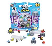 MrBeast Lab Swarms Hyper Fusion Series, Avalanche Globe Collectibles, Collect Over 100 Unique Swarms, Mega Lab Pack with 14 Micro Beasts, 14 Stickers & 4 Fusion Caps, Fun for Kids & Fans