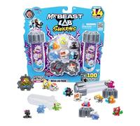 MrBeast Lab Swarms Hyper Fusion Series, Steel Slushee Collectibles, Collect Over 100 Unique Swarms, Mega Lab Pack with 14 Micro Beasts, 14 Stickers & 4 Fusion Caps, Fun for Kids & Fans