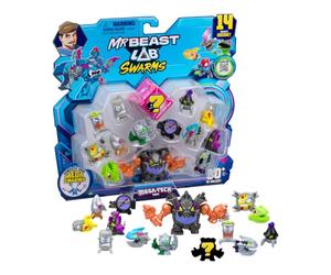 MrBeast Lab Swarms MEGA-TECH Series: Step out of the lab and prepare for battle. Collect Over 80 Unique Swarms.Fourteen Pack Includes 13 Micro Beasts, 1 MEGA Swarm & Collector Guide.