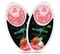 MrBlastin 200 pcs 2 Packs of 100 Menthol Cigarette Crushballs - Dispenser Case of Flavoured Pop Crush Balls Capsules for Filter Tips Insertion, Click-On Beads (200 Strawberry)