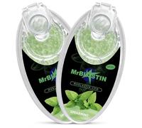 MrBlastin 200 pcs 2 Packs of 100 Menthol Cigarette Crushballs - Dispenser Case of Flavoured Pop Crush Balls Capsules for Filter Tips Insertion, Click-On Beads (200 Spearmint)