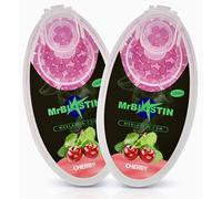 MrBlastin 200 pcs 2 packs of 100 Menthol Cigarette Crushballs - Dispenser Case of Flavoured Pop Crush Balls Capsules for Filter Tips Insertion, Click-On Beads (200 Cherry)