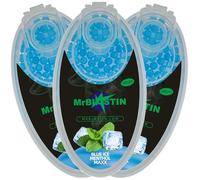 MrBlastin 300 pcs 3 Packs of 100 Mint Menthol Cigarette Crushballs - Dispenser Case of Flavoured Pop Crush Balls Aroma Capsules for Filter Tips Insertion, Click-On Beads (300 Blue Ice Menthol Maxx)