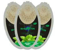 MrBlastin 300 pcs 3 Packs of 100 Mint Menthol Cigarette Crushballs - Dispenser Case of Flavoured Pop Crush Balls Aroma Capsules for Filter Tips Insertion, Click-On Beads (300 Double Mint_)