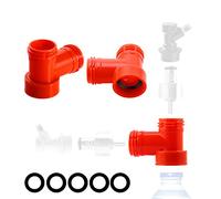 MRbrew 3 PCS Plastic Carbonation Cap Tee Adapter, Connect Gas Ball Lock and Beer Disconnect Simultaneously, Oxygen Free Brewing Soda PET Bottles Counter Pressure Bottle Filling Cap Handy 3-Way Adapter