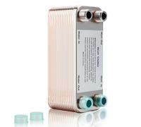 MRbrew 【30 Plates】 Homebrew Wort Chiller, Stainless Steel and Brazed with Copper Heat Exchanger, 1/2 NPT Thread Connection Hot Liquid Accelerated Cooler