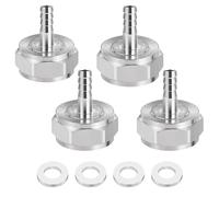 MRbrew 4Pcs Keg Coupler Barb Connector, O.D 5/16'' Beer Line Barb Fittings Homebrew Sankey Couplers Kegerator Parts Brew Hose Line Tailpiece Nipple Fitting with Sealing Washer and G 5/8 Thread Hex Nut
