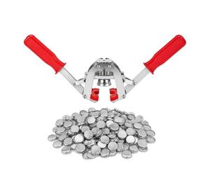 MRbrew Bottle Capper with 100 Beer Bottle Caps, Manual Capper for 1.02" Crown Caps, Bottle Cap Sealer Magnetic Snap Lid Capping Machine, Home Brewing Tool Beer Making Supplies
