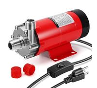 MRbrew Circulator Wort Brewing Pump, Stainless Steel, Red, Electric, 1.1E+2 Volts