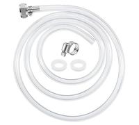 MRbrew Draft Beer Line with Barb Connector, Kegerator Accessory Kit Beer tower Brewing Tubing Hose, 5 Feet Clear Vinyl Tubing Draft Beer Dispensing 3/16" ID 7/16" OD Tubing Hose for Beer Tap D Coupler