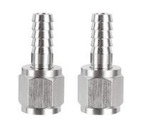 MRbrew Stainless Steel Hose Swivel Nut Barb, 2Pcs 1/4'' Barb Connector, for Ball Lock Keg Fittings Kegerator Parts Corny Keg Connectors MFL Quick Disconnect Fittings Co2 Regulator Hose Adapter