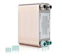 MRbrew Wort Chiller 60 Plates, Brazed Plate Copper Heat Exchanger for Homebrew, Stainless Steel 7.5" x 2.9" Plate,1/2 &3/4 NPT Thread Connection Hot Liquid Accelerated Cooler Quick Beer Cooling System