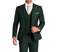 Mrbuerly Men's Suits 3 Piece Tuxedo, Dark Green, XL