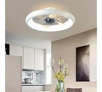 MRBVAOXVD Chandeliers,Ceilifan with Lights and Remote - Silent 6-Speed Reversible Timer - 55Cm Dc Ceilifan with Ledp - for Bedroom - 5 Blades/White