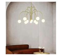 MRBVAOXVD Chandeliers,Dmalist White Ball Glass Hangiled Ceiling,Diniroom,Lightidecoration/Warm White/12 Heads