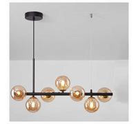 MRBVAOXVD Chandeliers,Glass Globe Modern Led Ceililight - Lightifor Kitchen Island, Liviroom, Diniroom - Mid Century Styling/Black(D)/9