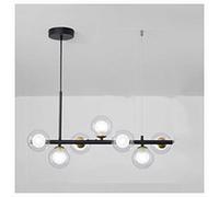 MRBVAOXVD Chandeliers,Glass Globe Modern Led Ceililight - Lightifor Kitchen Island, Liviroom, Diniroom - Mid Century Styling/Black(C)/11