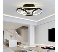 MRBVAOXVD Chandeliers,Led Ceilifans with Lights and Remote - Modern Silent 6 Speed Fan Light for Liviroom Bedroom - Reversible - Stylish Ceilifan Light/Black