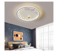 MRBVAOXVD Chandeliers, Modern Led Ceililights for Children's Rooms Nurseries Baby Bedrooms Boys and Girls' Outer Space Astronauts/Infinite Dimmi/Bblue