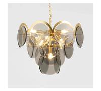 MRBVAOXVD Chandeliers, Modern Light Glass Liviroom Simple Restaurant Bedroom Lights Home Decor Lightilustreps/3 Color/Gray D60Cm