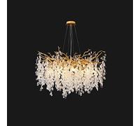 MRBVAOXVD Chandeliers,Modern Round Crystal - American European French Style - Ideal for Liviroom Bedroom Foyer - Modern Glass - Fmount/100Cm
