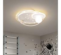 MRBVAOXVD Chandeliers,Nordic Astronaut Ceilingp, Child Room Decor, Planet & Astronaut, Study Bedroom Lightifixture/White B/Tri-Color Light