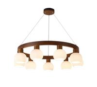 MRBVAOXVD Chandeliers,Wooden Art with Glasspshades for Modern Foyer, Bedroom, and Diniroom Lighting/Color/D90Cm