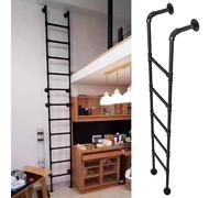 MRBVAOXVD Heavy Duty Wall Mounted Metal Egress Window Ladder for High Attic Bed 4 8Ft Step Ladders with 330Lbs Load Capacity Fire Escaladder (110Cm/43In)