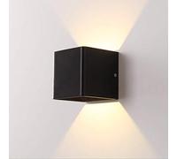 MRBVAOXVD Hertl Modern Led Wall Sconce Light Metal Colorful Cubic Wall Mount Lights 3.94’’ Wide Wallps,for Hallway Corridor Bedside/Black/Warm Light