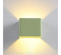 MRBVAOXVD Hertl Modern Led Wall Sconce Light Metal Colorful Cubic Wall Mount Lights 3.94’’ Wide Wallps,for Hallway Corridor Bedside/Green/Warm Light