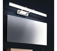 MRBVAOXVD Led Wall Lights Indoor Mirror Bathroom Waterproof Lowallps,180° Rotatable Modern Acrylic Iron Rectangular for Bedroom Stairway Corridor/Sier Neutral Light/50Cm