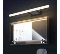 MRBVAOXVD Led Wall Lights Indoor Mirror Bathroom Waterproof Lowallps,180° Rotatable Modern Acrylic Iron Rectangular for Bedroom Stairway Corridor/Black Neutral Light/50Cm