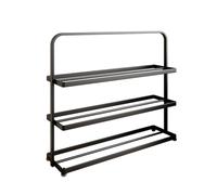 MRBVAOXVD Shoe Rack, 3-Tier Tall Vertical Space Saver Forall Areas, Efficient Storage Organizer for Entryways, Livirooms, Bedrooms, Slim Corner/Negro/56 * 65Cm/22 * 25.6In