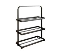 MRBVAOXVD Shoe Rack, 3-Tier Tall Vertical Space Saver Forall Areas, Efficient Storage Organizer for Entryways, Livirooms, Bedrooms, Slim Corner/Negro/56 * 45Cm/22 * 17.7In