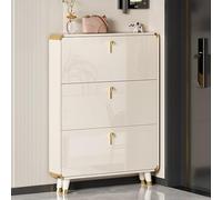 MRBVAOXVD Slim Shoe Storage Cabinet - 3-Layer Flip Drawer Rattan Sideboard for Hallway, Ultra Thin Narrow Shoe Rack - Ideal Forall Spaces/100 * 24 * 119Cm