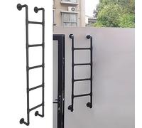 MRBVAOXVD Stepladders,Egress Ladder Basement 39 47 51 57 61 67 Inch, Sturdy Heavy Duty Home Bed Side Ladder,Iversal Space-Savistep Climb Ladder, Attic Ladder for High Bed/Black/110Cm/43.3 inch
