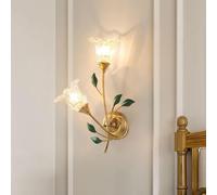 MRBVAOXVD Wallps,Abinlina Mid Century Milk Glass Wall Sconce - 2-Light French Style Indoor Wallp for Bedroom, Hallway, and Porch Decor
