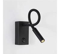 MRBVAOXVD Wallps,Hertl 3W Bed Readilight, Led Light for Bedroom, Wall Sconce Bedside Readingp, 3000K Warm White Wall Mount Bedroom Light, Black Led Hardwired Sconce with Switch On/Off