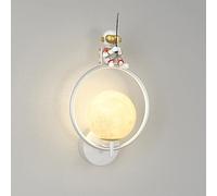 MRBVAOXVD Wallps,Hertl Child Room Wallp Cartoon Astronaut Sconce Led Wall Mount Lights Geometric Metal Wall Light Led 3000K Warm White Nordic Decolightiglass Ballfitting/White/K Color